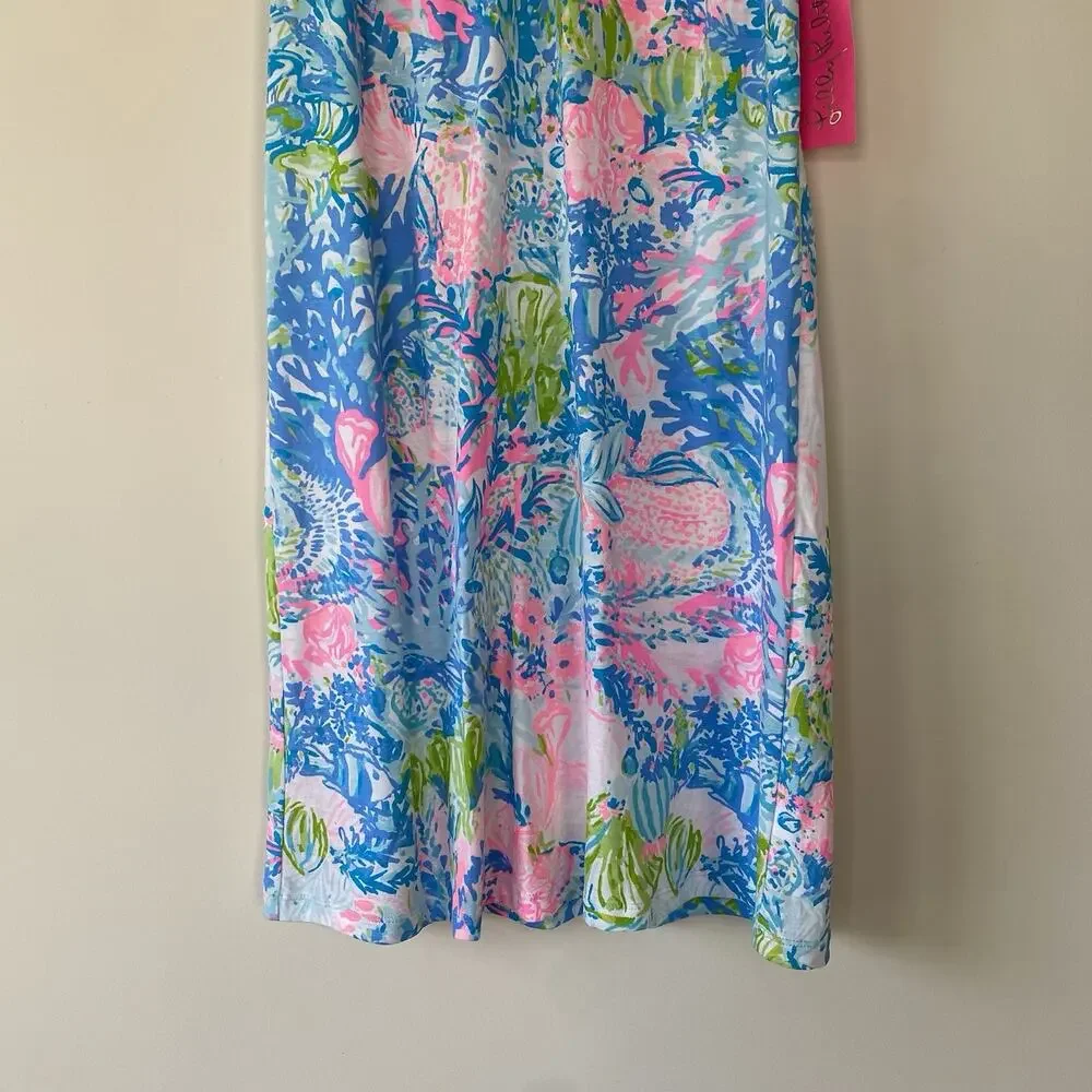 NWT Lilly Pulitzer Dress Size XXS Fished My Wish Ross Shift Blue and Pink Preppy - Picture 4 of 9